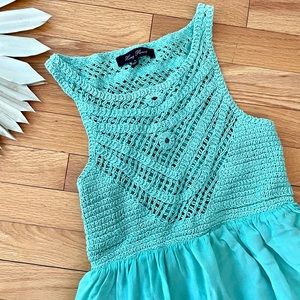 * Boho Turquoise Crochet Summer Dress *